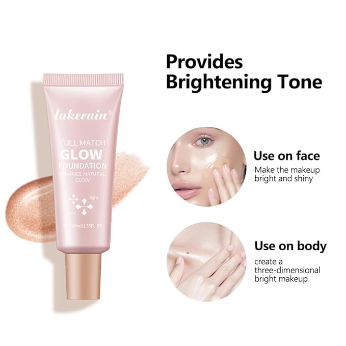 Natural Glow Illuminator Glotion - Glowing, Moisturizing, Lightweight Base, Multi-Purpose - Hydrating & Illuminating Makeup Highlighter for Radiant, Sun-Kissed Look (#2 Light, 1.35 Fl Oz (Pack of 1))