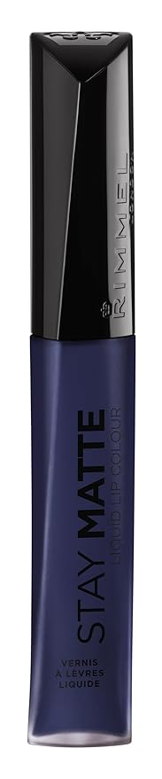 Rimmel London Stay Matte Liquid Lip Color with Full Coverage Kiss-Proof Waterproof Matte Lipstick Formula that Lasts 12 Hours - 830 Blue Iris, .21oz