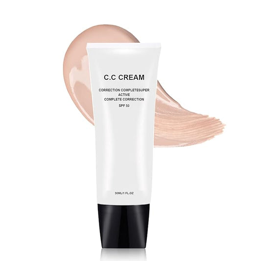 Cc Cream Self Adjusting for Mature Skin,Skin Tone Adjusting Primer SPF 50,Cosmetics Foundation Cream Colour Correcting for Older Women (natural)