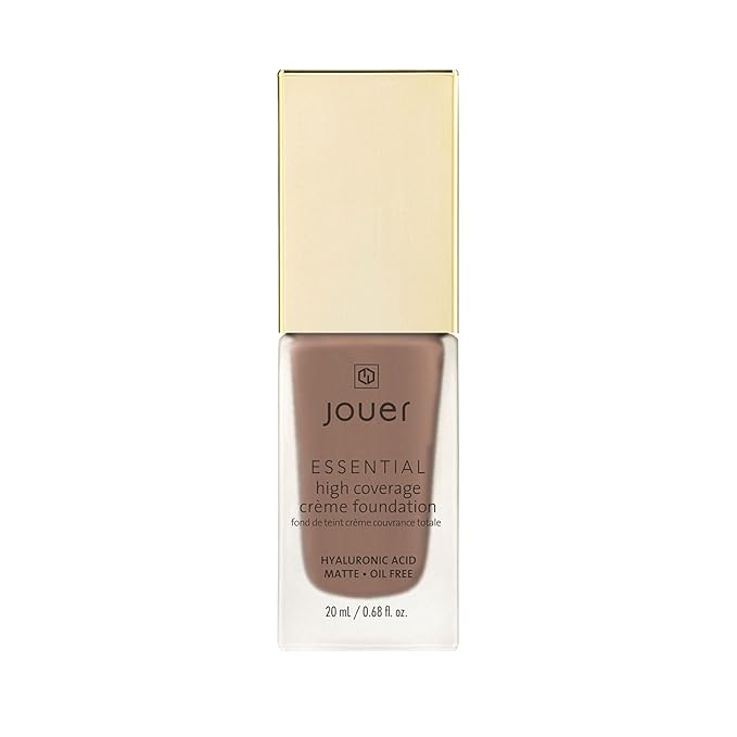 Jouer Essential High Coverage Crème Foundation | Men & Women | Available in 50 Shades for All Skin Tones | Healthy Ingredients | Paraben, Gluten & Cruelty Free | Vegan Friendly,Espresso -deep skin with warm undertones
