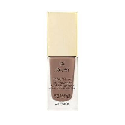 Jouer Essential High Coverage Crème Foundation | Men & Women | Available in 50 Shades for All Skin Tones | Healthy Ingredients | Paraben, Gluten & Cruelty Free | Vegan Friendly,Espresso -deep skin with warm undertones