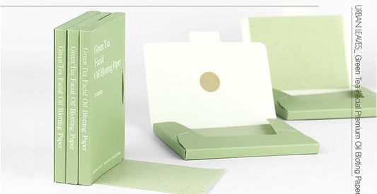 Premium Collection Oil Control Paper, Blotting Paper, Absorbing Sheets for Oily Skin Care (size 3.5" x 2.4") Made in Korea(Green Tea)