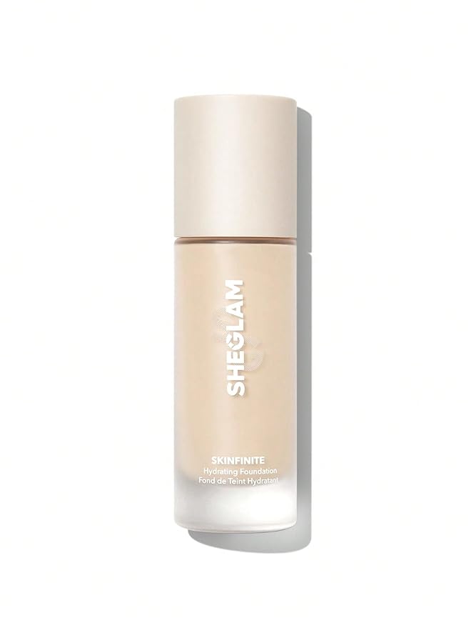 SHEGLAM Skinfinite Hydrating Foundation Flawless Dewy Foundation Hydrating Coverage Invisible Pore Concealer Pore-less Non-Greasy Lightweight Natural Soft Liquid Foundation-Linen