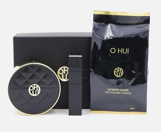 OhuiI Ultimate Cover The Couture Cushion #01 Pink Beige 1 Refil 13g And 1 Lip tint Balm T11 Viva Pink Special Set, Black