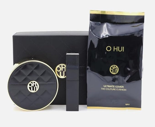 OhuiI Ultimate Cover The Couture Cushion #01 Pink Beige 1 Refil 13g And 1 Lip tint Balm T11 Viva Pink Special Set, Black
