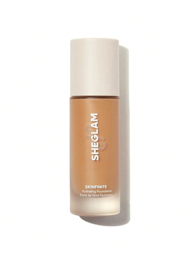 SHEGLAM Skinfinite Hydrating Foundation Flawless Dewy Foundation Hydrating Coverage Invisible Pore Concealer Pore-less Non-Greasy Lightweight Natural Soft Liquid Foundation-Caramel