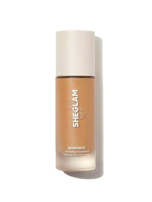 SHEGLAM Skinfinite Hydrating Foundation Flawless Dewy Foundation Hydrating Coverage Invisible Pore Concealer Pore-less Non-Greasy Lightweight Natural Soft Liquid Foundation-Caramel
