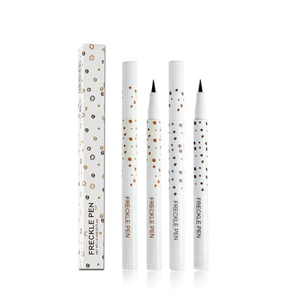 2 Colors Freckle Pen Waterproof Long-lasting Quick Dry Small Spot Natural Lifelike Freckle Makeup Pen (Dark Brown+Light Brown)