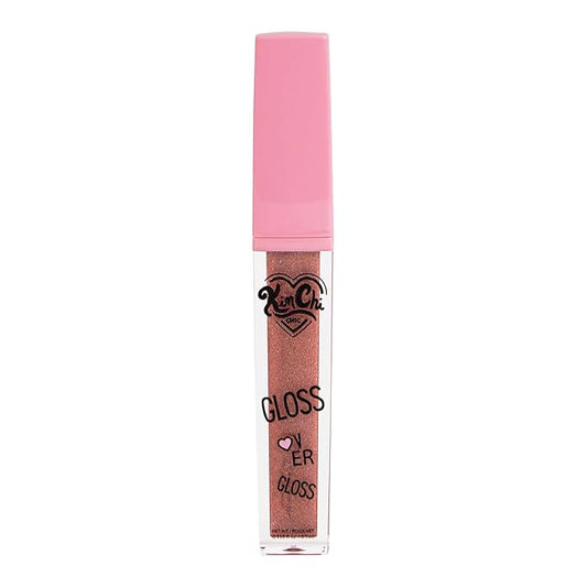 Kimchi Chic Gloss Over Gloss, Shimmery Micro-Sparkle Lip Gloss To Wear Alone Or Over Lipstick, Fragrance-Free Luscious Lip Balm, Mauve With Red Undertones, 04 Nectar, 0.35ml