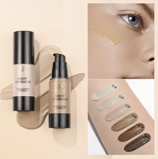 Liquid Foundation with Moisturizer, 1 fl oz, 6 Shades, Long-Lasting Coverage, Flawless Finish