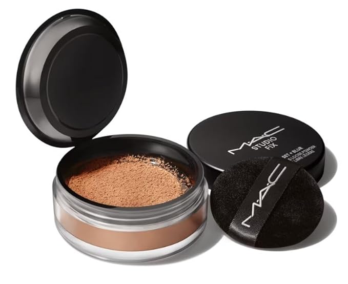 M.A.C Studio Fix Pro Set + Blur Weightless Loose Powder - Deep Dark (rich mahogany with red undertones for deep dark skin) 0.22 oz / 6.5 g