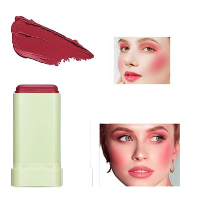 Cream Blush Stick, solid blush moisturizer stick, natural adjustable waterproof matte long-lasting smooth blush(02#)
