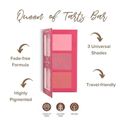 Beauty Bakerie Brownie Bar + Queen of Tarts Bar Mini Makeup Palette, Three Universal Shades of Blushes Makeup, Travel Size, 2 Pack Bundle