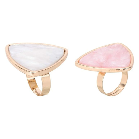 2pcs Shell Ring Palette Cream Makeup Palette Marble Nail Finger Ring Plate Nail Art Accessories Manicure Ring Nail Art Ring Makeup Palette for Foundation White Resin Mix Gel Miss