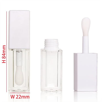 24pcs 5ml Empty white square lipgloss tubes bulk wholesale with big wand lipgloss containers…
