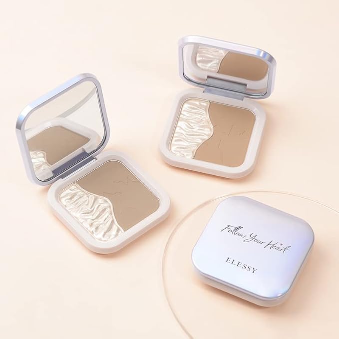 ELLESY Highlighter Makeup Kit - Face Sculpting Contouring Palette with Silky Texture Contour Powder and Brush - C01