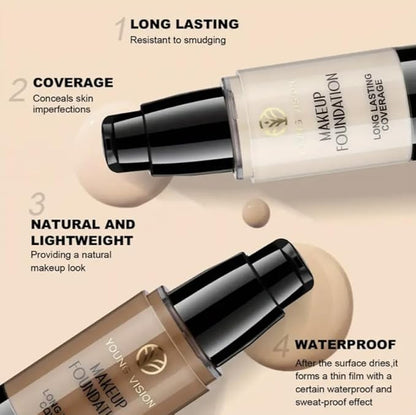 Liquid Foundation with Moisturizer, 1 fl oz, 6 Shades, Long-Lasting Coverage, Flawless Finish