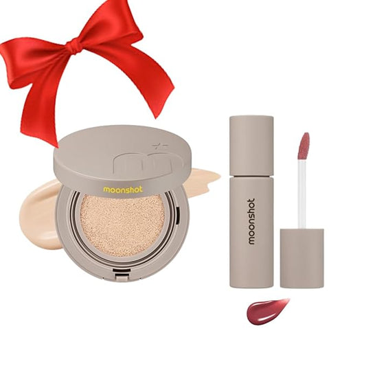 moonshot Conscious Fit Cushion Foundation Lip stain Gift box 17N + 06 Supernova Red,k-beauty,