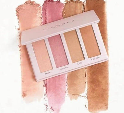 Wander Beauty Riviera Blush and Bronzer Palette, 4 Shades of Blush & Bronzer