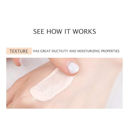 VENZEN Thin Light Concealer Liquid Foundation Waterproof Moisturizing Clear Naked Natural Long-Lasting Soft Texture Rubber Ring Delicate Colors (#02 IVORY (6778))