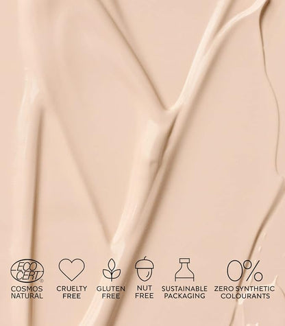 MÁDARA Organic Skincare |SKINONYM Semi-Matte Peptide Foundation, #10 PORCELAIN, 30ml – Natural foundation with collagen-supporting peptides, Semi-matte finish, Buildable coverage, Skincare benefits