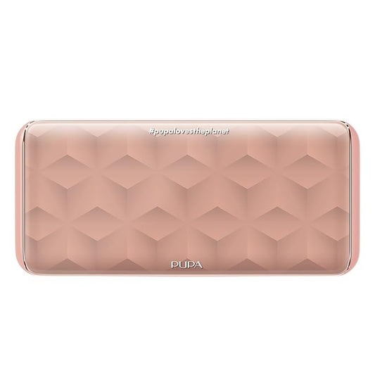 Pupa Milano Make-Up Palette M, 001 Pink, 0.42 oz - Eyeshadow Palette with Matte, Shimmer, Metallic Finishes - Highly Pigmented Eyeshadow, Blush Palette - 11 Blendable Eye Makeup Shades - Talc-Free
