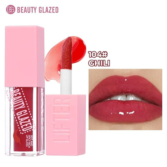 Beauty Glazed Hot & Spicy Rich Lip Gloss & Plumping Lip Oil with Chili Extract – Ultra‐Hydrating, Long‐Lasting Gloss & Sensual Plump Formula for Bold, Moisturized Lips (104# GHILI, 1)