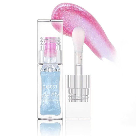 Magic Color Changing Lip Oil Ph, Glitter Lip Gloss, Upgraded Big Brush Head Moisturizing Lip Oil, Color Changing with Temperature, Moisturizing & Sparkling (# 02, 0.3 Oz)