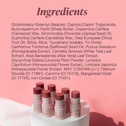 Mineral Fusion 3-in-1 Color Stick, Instant Color Pop and Blush for Cheeks, Creamy Lightweight Formula, Multi-Use Eye, Face, and Lip Makeup, Berry Glow