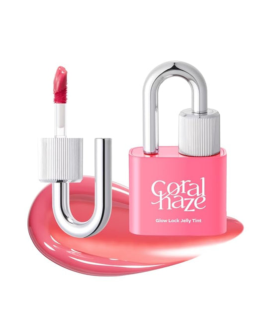 CORLAHAZE Glow Lock Jelly Tint 102 Candy 4g, Hydrating Jelly Glow Lip Stain, High-Shine, Long-Lasting Color Moisturizing Lip Enhancer with Rosehip Oil, Collectible Lock-Shaped Design, Korean Makeup