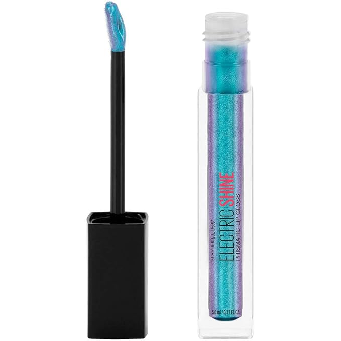 Maybelline New York Lip Studio Electric Shine Prismatic Lip Gloss Makeup, Electric Blue, 0.17 fl. oz.