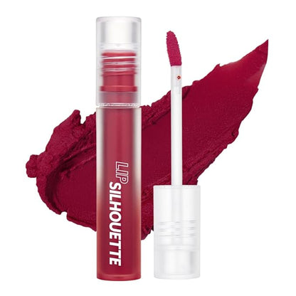 I'M MEME Matte Velvet Tint - Lip Silhouette 10 Cherry Dresser (Plum Red Shade) | Vivid Color, Long Lasting, Moisturizing & Hydrating, Light-weight, Neutral Lip Stain, 4mL