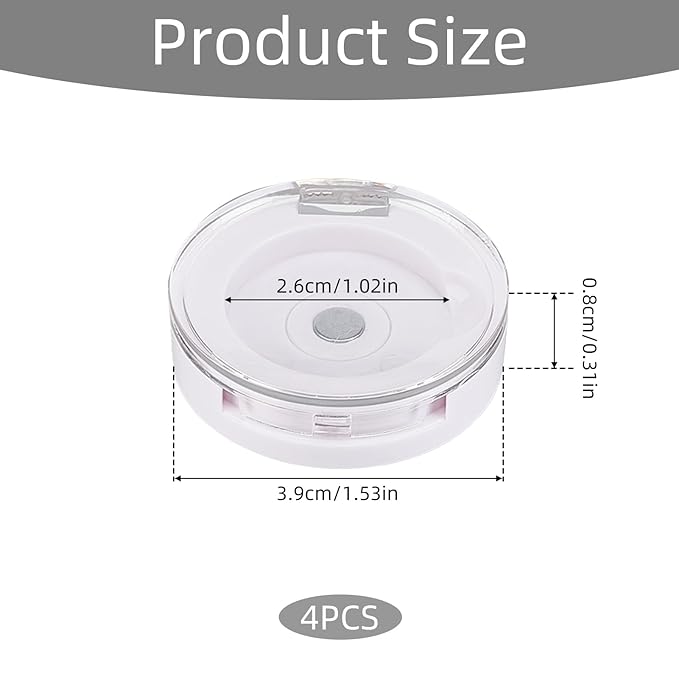 NICENEEDED 4 PCS Single Eyeshadow Case, Round Empty Makeup Container Eyeshadow Sub Packaging Container, Empty Tray Organizer Lipstick Palette Container For Sample DIY