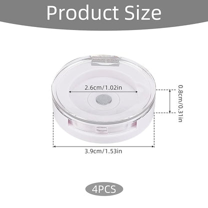 NICENEEDED 4 PCS Single Eyeshadow Case, Round Empty Makeup Container Eyeshadow Sub Packaging Container, Empty Tray Organizer Lipstick Palette Container For Sample DIY