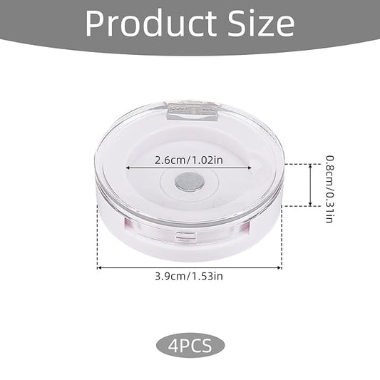NICENEEDED 4 PCS Single Eyeshadow Case, Round Empty Makeup Container Eyeshadow Sub Packaging Container, Empty Tray Organizer Lipstick Palette Container For Sample DIY
