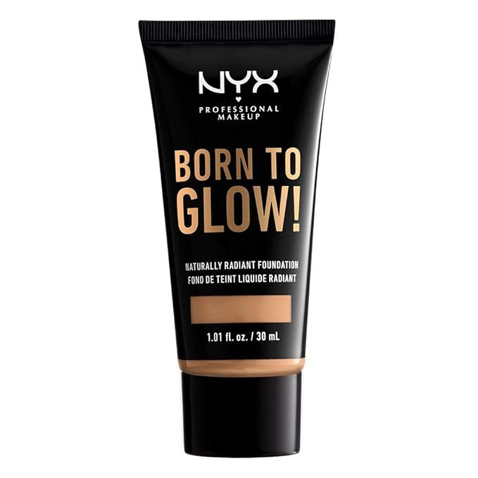 NYX PROFESSIONAL MAKEUP Born To Glow Naturally Radiant Foundation, Medium Coverage - Neutral Buff