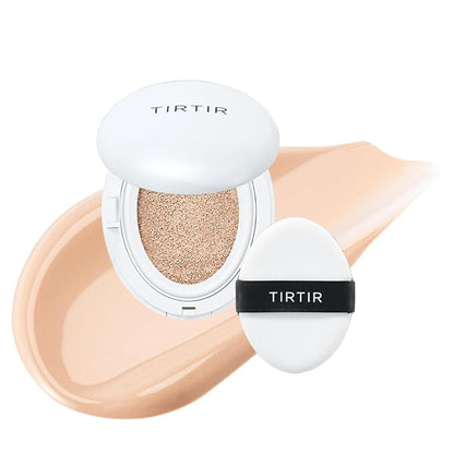 TIRTIR My Glow Cream Cushion | Natural Coverage, Hydrating, Dewy, Glow Finish, 24-Hours Long Lasting, Moisture barrier, Korean Cushion, Mini (0.15 oz.), #17C Porcelain