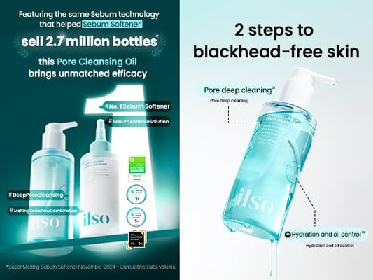 ilso Super Melting Sebum Cleansing Oil, Watery Oil Type, Sensitive Skin Face Wash, Oil Cleanser for Face, Makeup Blackhead Remover, Korean Skin Care 6.75 fl oz (200ml)
