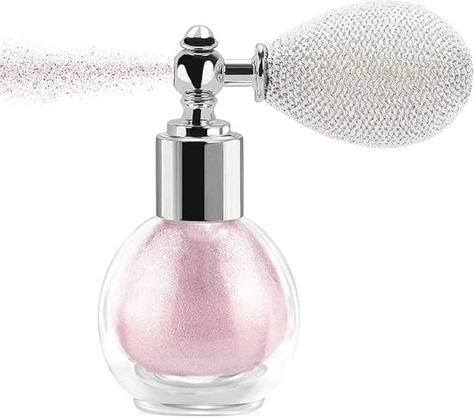 Highlighter Powder Spray Glitter Body Highlighter Spray for Girls Shimmer High Gloss Loose Powder Makeup Mist for Body, Hair, Face and Clothing