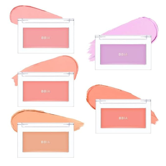 BBIA Ready To Wear Downy Cheek Cream Blush 5 Color (#01~05) BUNDLE SET - Blendable and Lightweight Cheek Makeup, Highly Pigmented with Long Wearing Formula