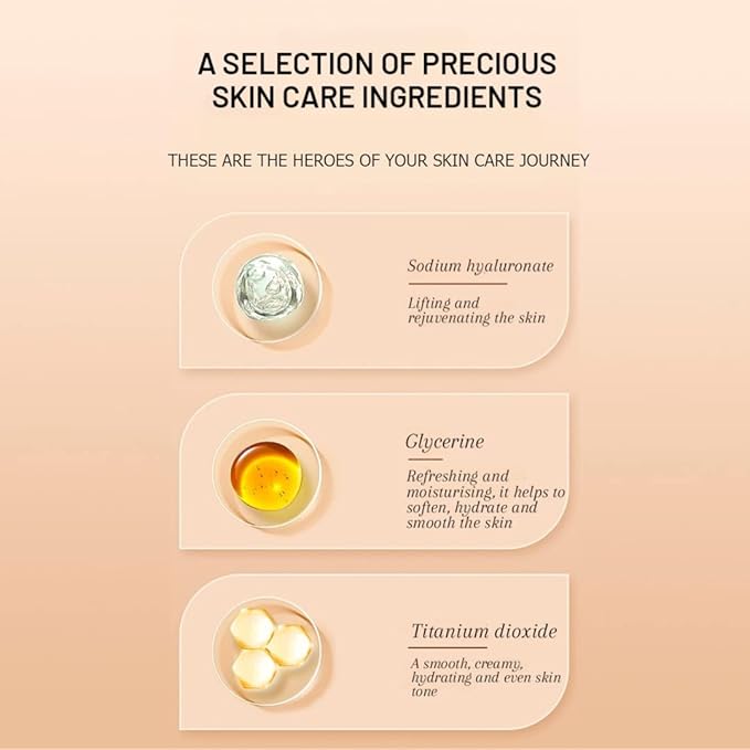 VENZEN Hyaluronic Acid Hydrating Liquid Natural Foundation Makeup Cover Concealer Coverage Moisturizing Skin 30g / 1.01.fl.oz