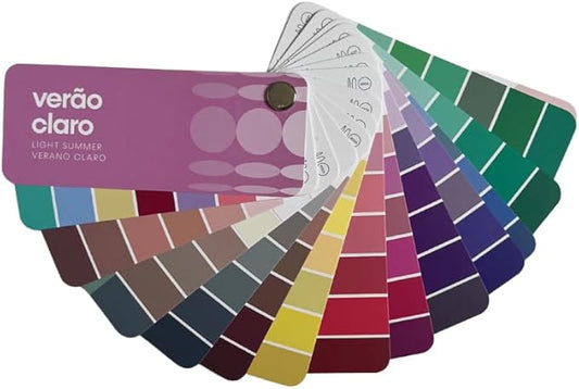Multilingual Light Summer Palette Color Fan by Studio Immagine, Personalized Color Guide for Cost Saving, Smart Shopping, Outfit & Wardrobe Planning; Verão Claro/Verano Claro
