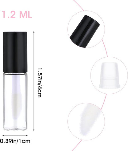 Mini Lip Gloss Tubes, 100 Pcs Refillable Lip Balm Bottle Transparent Empty Containers Travel Personal Cosmetic Inserts Cosmetic Tools Mini Lipstick Containers for Women DIY Makeup