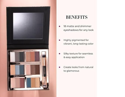 LUMINESS Airbrush Flawless 4-PC Makeup Kit - Includes Eyeshadow Palette, Airbrush Foundation, Primer & Makeup Brushes - Long-Lasting, Silky, Easy to Blend Make Up Set, Travel Size (03 - Light Medium)