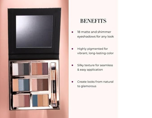 LUMINESS Airbrush Flawless 4-PC Makeup Kit - Includes Eyeshadow Palette, Airbrush Foundation, Primer & Makeup Brushes - Long-Lasting, Silky, Easy to Blend Make Up Set, Travel Size (07 - Warm)