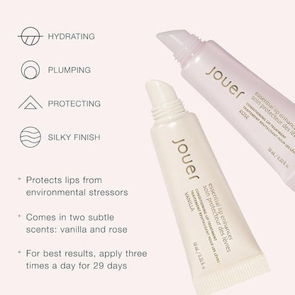Jouer Essential Vegan Lip Enhancer - Plumping Gloss and Conditioner With Jojoba Seed Oil and Maxi Lip Formula for Fullness - Vanilla (15ml)