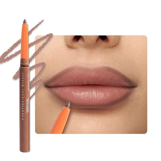 Retractable Matte Lip Liner Pencil, Light Brown Plump Lip Liners Long-Lasting Creamy Formula for Shaping & Sculpting lip filler pen, Subtle Touch Velvet Pigmented Crayon Lip Liner 09#