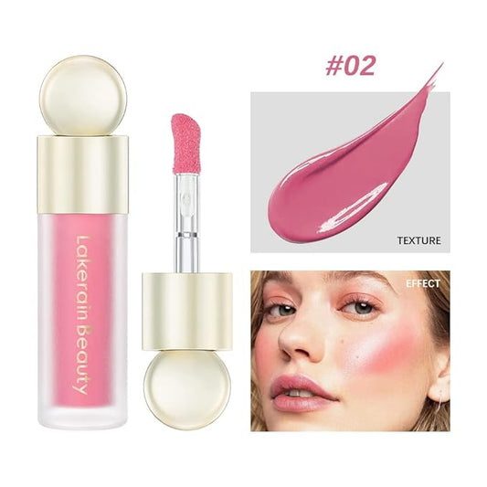 GL-Turelifes Soft Cream Blush Makeup, Liquid Blush for Cheeks, Natural-Looking Long Lasting, Smudge Proof, Velvet Mousse,Dewy Finish, Easy to Blend Blusher (#2)
