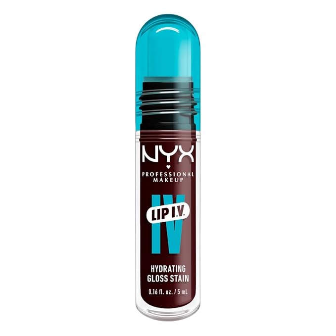 NYX PROFESSIONAL MAKEUP Lip IV Hydrating Glossy Lip Stain with 12HR Hydration - Water Bout Wine (Red)