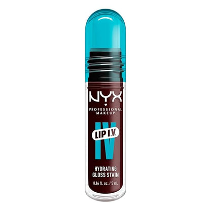 NYX PROFESSIONAL MAKEUP Lip IV Hydrating Glossy Lip Stain with 12HR Hydration - Water Bout Wine (Red)